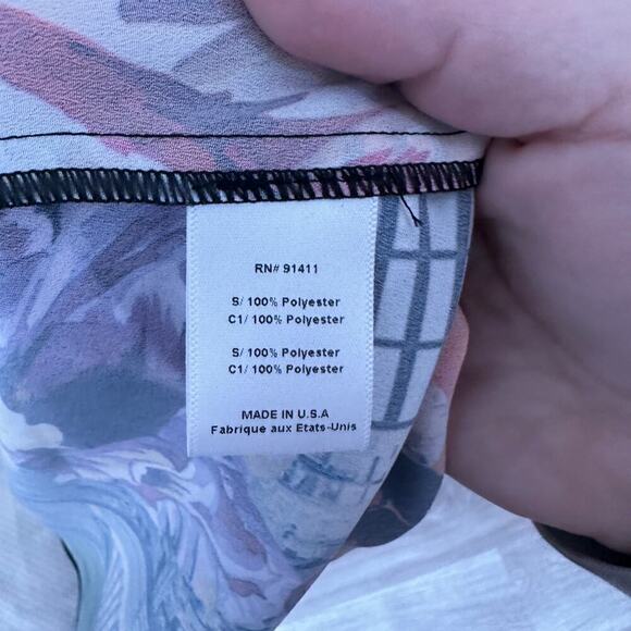 Clover Canyon Small womens Sleeveless tank pop over abstract black white red Top - Picture 5 of 8